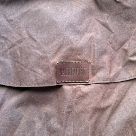 Barbour Backhouse Waxed Coat 2XL Brown Long Trench Riding Wax Heavy Outerwear - Picture 10 of 11